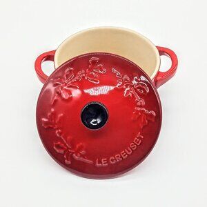 Le Creuset Cerise Red Holly Holiday Mini Cocotte